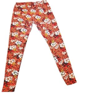 LULAROE Legging floral color orange and red